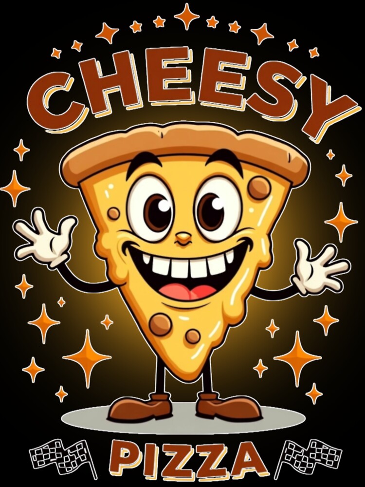 Cheesy Pizza Friend - Cute Foodie Design - Sparkly Pizza Lover Gift by PriyaMagic