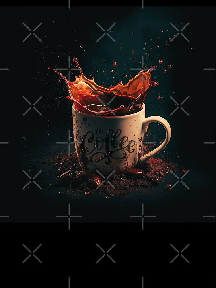 Overflowing Coffee Spin – Energetic Coffee Lover Design by Art-Design-EM