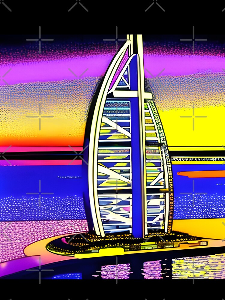 The luxurious Burj Al Arab in retro style by imagenia