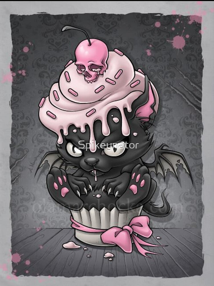 Goth Kitty in Cupcake by Spikeynator