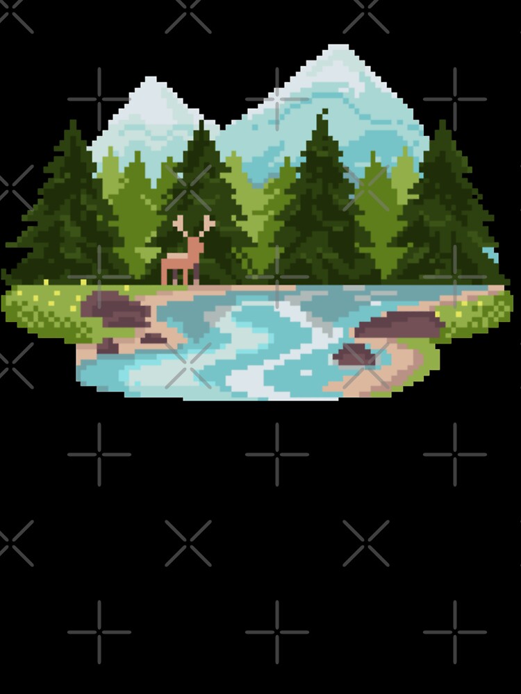 Pixelated Woods and Deer by HopeDetour