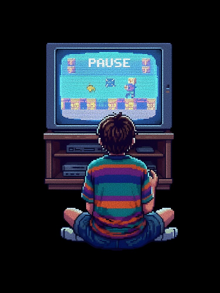 Paused 1998 Retro TV Gaming Aesthetic Design by 90sForever