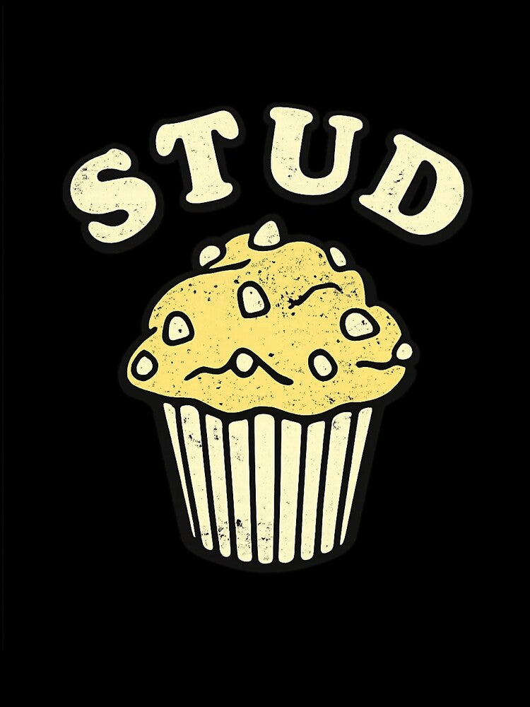 Stud Muffin Funny Cute Baking Pun Humor by Dujosufot