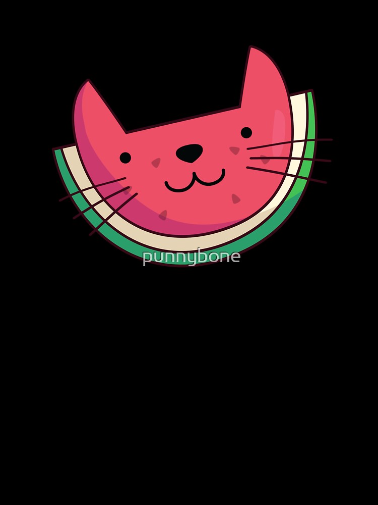 Cat-ermelon Cute Cat Watermelon Pun by punnybone
