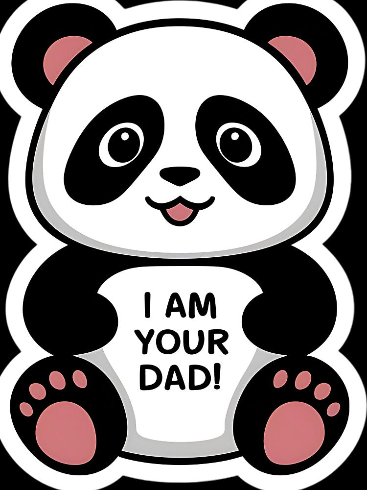 Cute panda sticker "I am your Dad!" by pawansaket9124