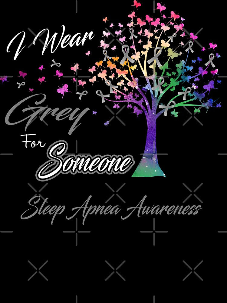 Ribbon Tree I Wear Grey For Someone Sleep Apnea Awareness by Tadmab