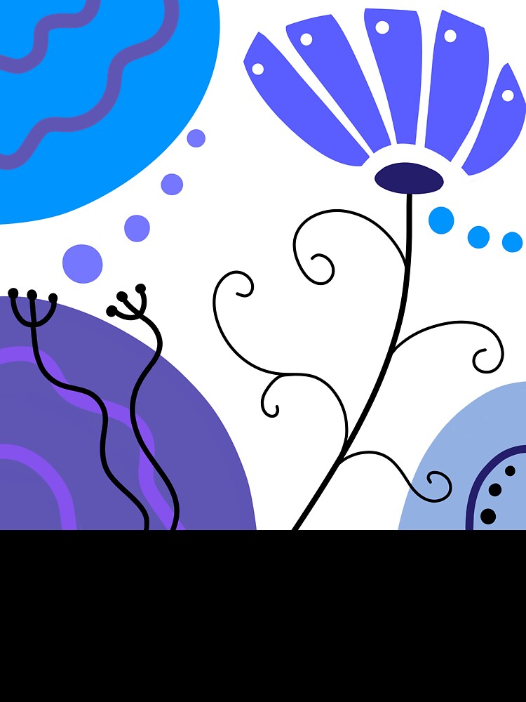 Vibrant Blue Whimsical Boho Design by Sartoris Art