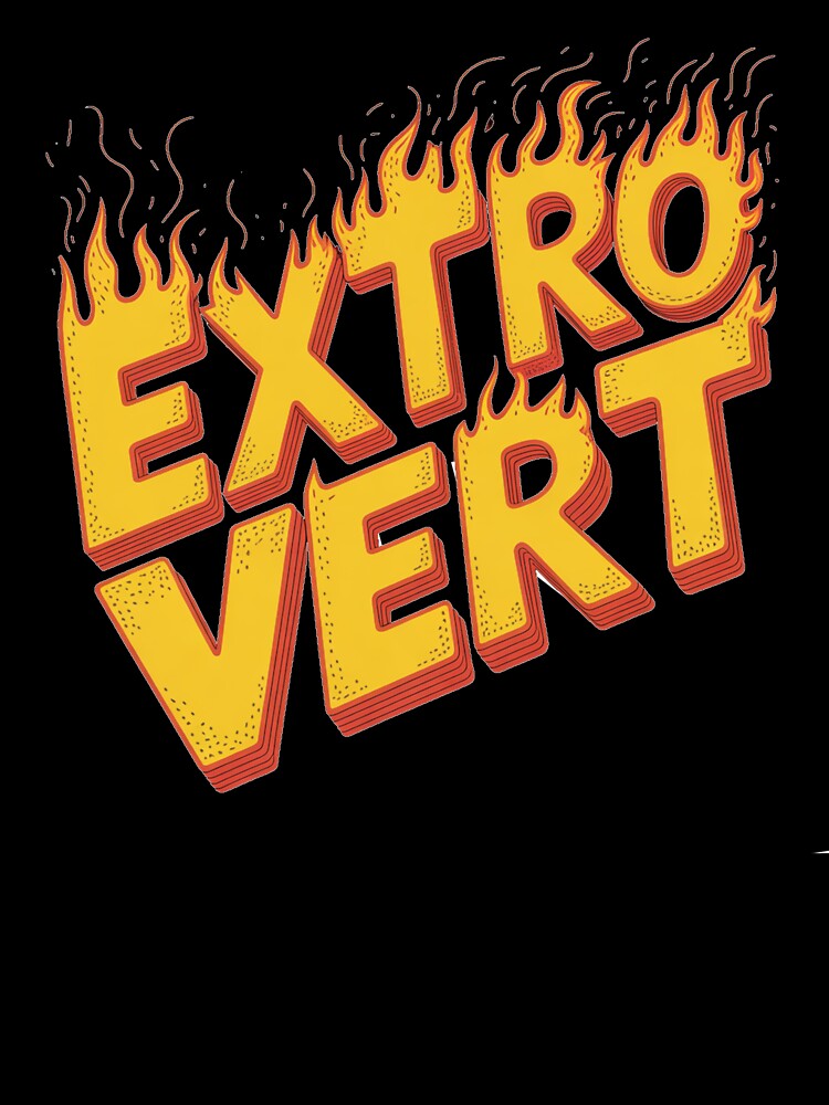 EXTROVERT Fire Lettering T-Shirt – Loud Energy Statement Apparel by KiciKi