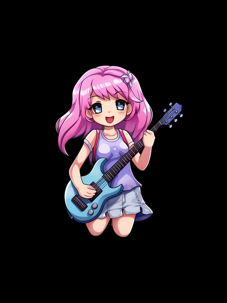 Cute Anime Girl Playing the Guitar by Uryummypie