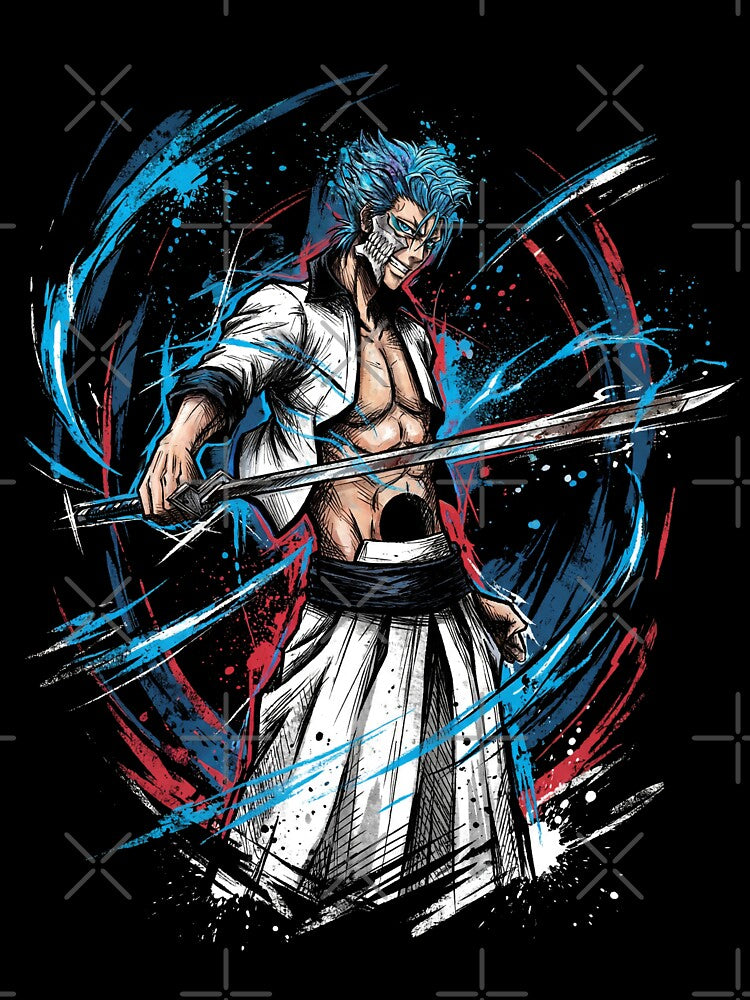 Grimmjow Fierce Blue Panther Hollow Inspired – Anime Manga Villain Portrait by Senpaiwaves