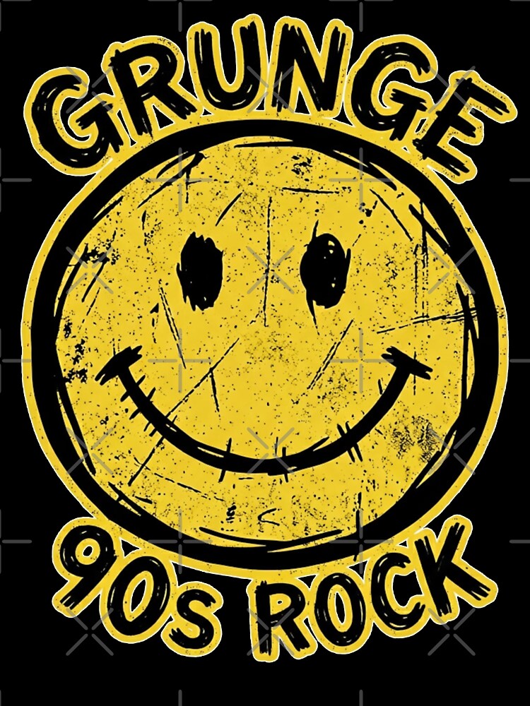 Grunge Smiley 90s Rock – Vintage Distressed Alternative by PLUSHIWORLDtm
