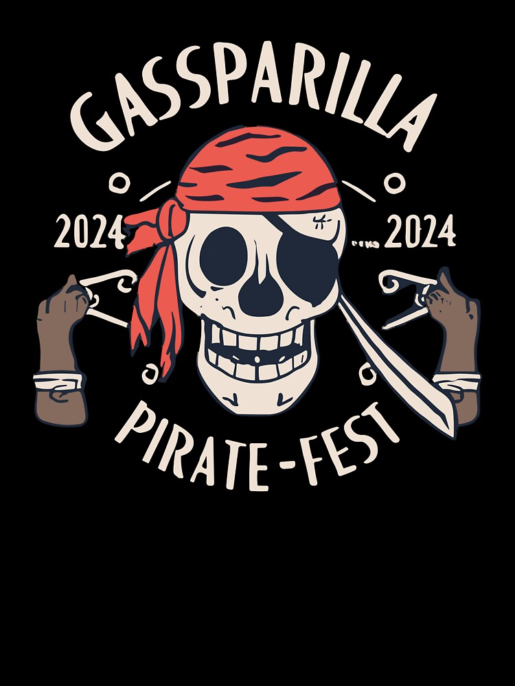 Gasparilla 2024 Pirate Festival Tampa FL Jolly Roger T-Shirt by MizoX7