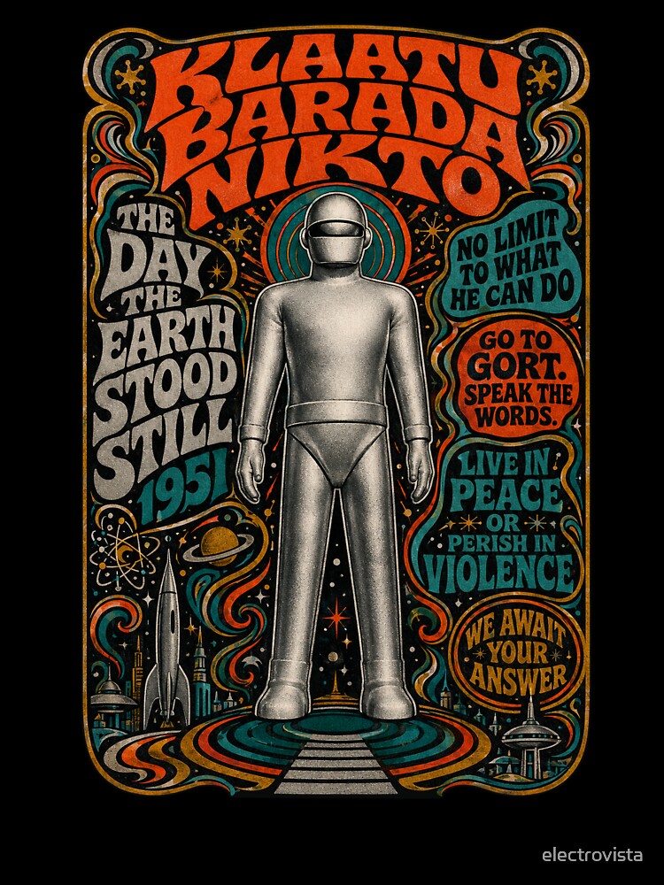 Klaatu Barada Nikto Psychedelic Gort Robot by electrovista