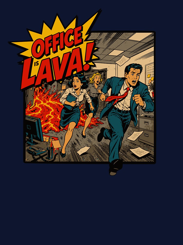 Office Is Lava. Funny Workplace Retro Game Design by BorysMano