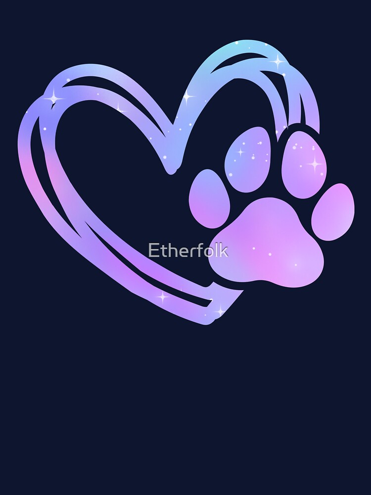 Galaxy Watercolor Paw Print by Etherfolk
