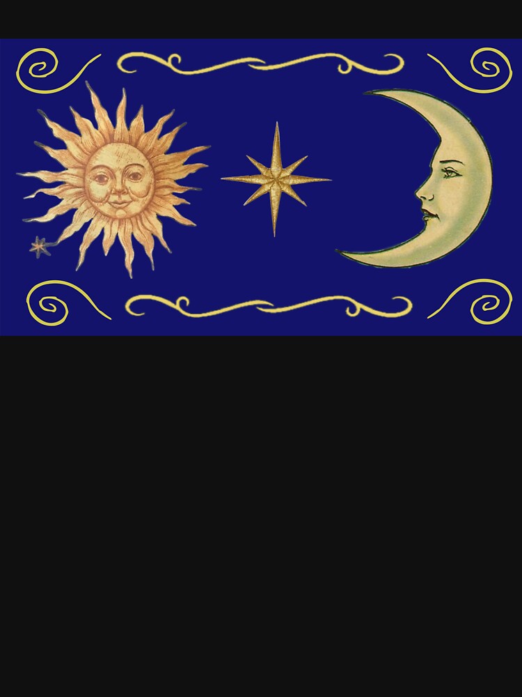 Sun and moon whimsigoth 90s celestial with swirls and star by BrontesWhimsyStore