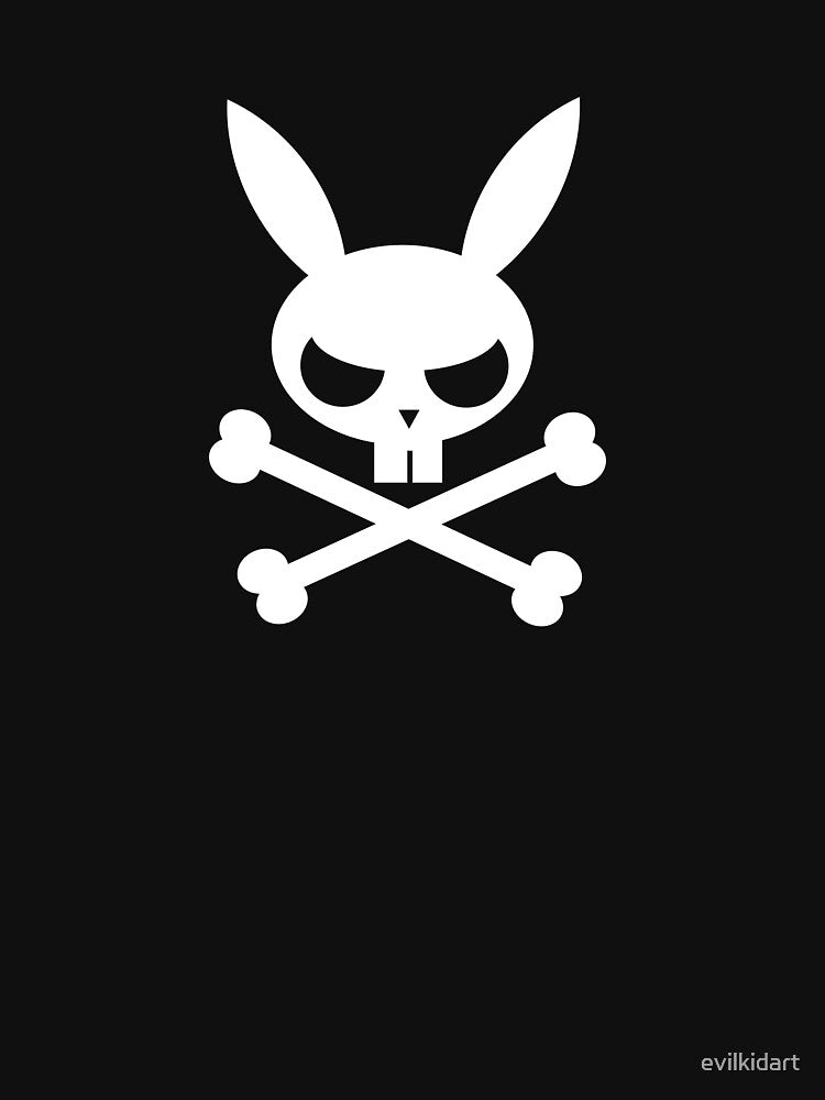 Deathbunny:  Bunny skull and crossbones by evilkidart