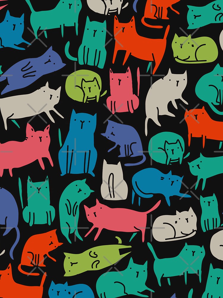 Cool Cats. Funny cute colorful pet design. by kostolom3000