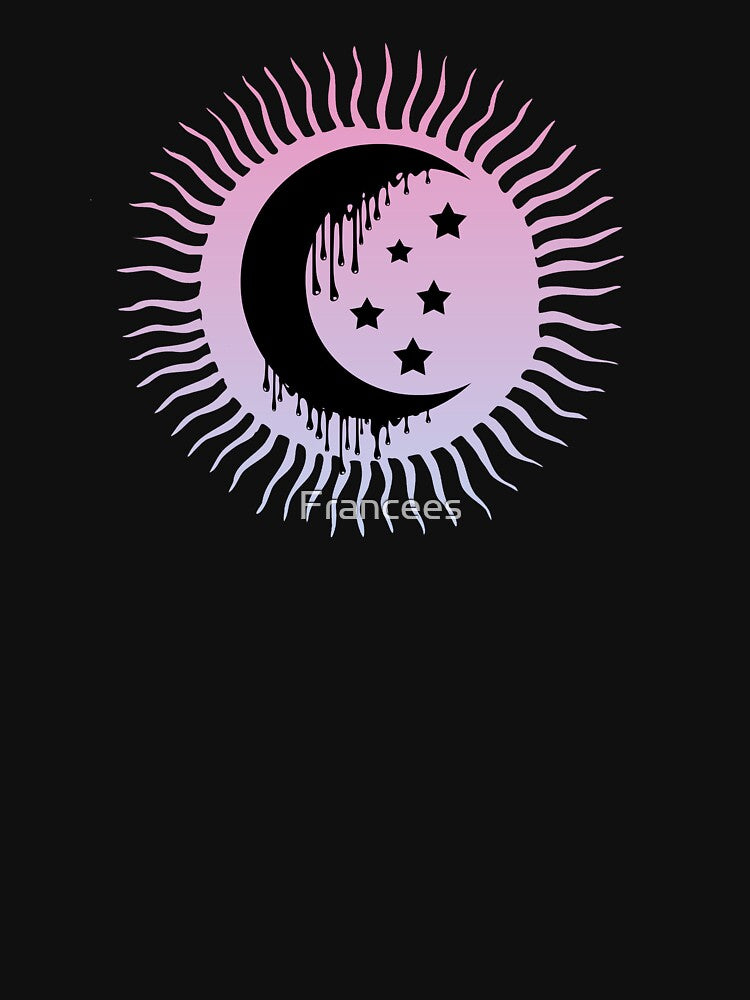 Melting moon with stars and sun by Fran Fryberg