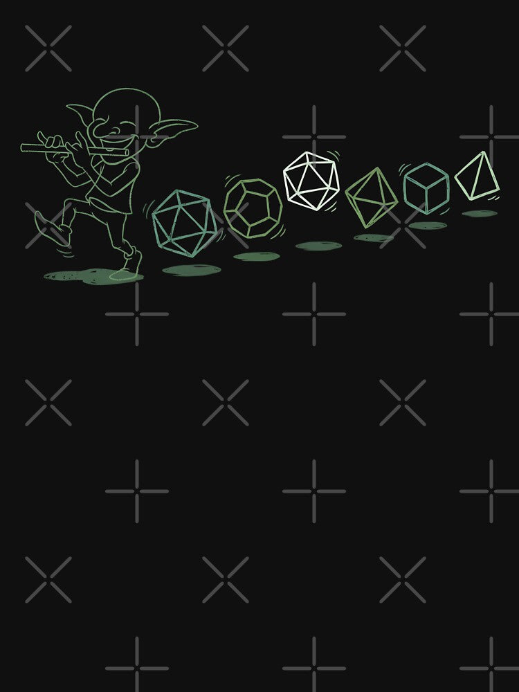 Goblin Flute Piper Polyhedral Dice Tabletop RPG Minimalist by Fenay Designs