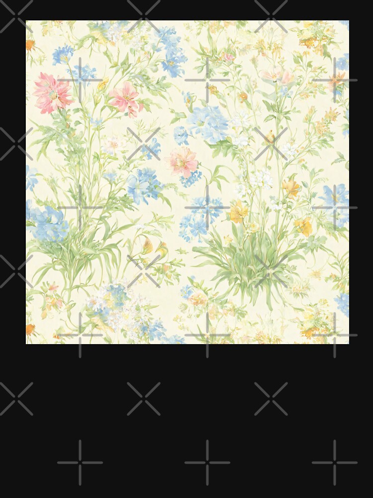 Soft Pastel Wildflower Toile de Jouy Pattern by SeamPix