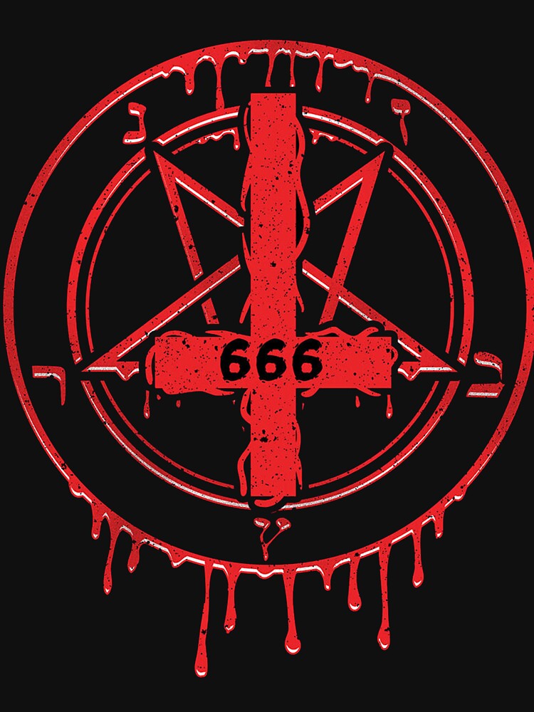 Inverted Cross 666 Number of the Beast Satanic Symbol Pentagram Sigil of Baphomet by Reign Of Darkness