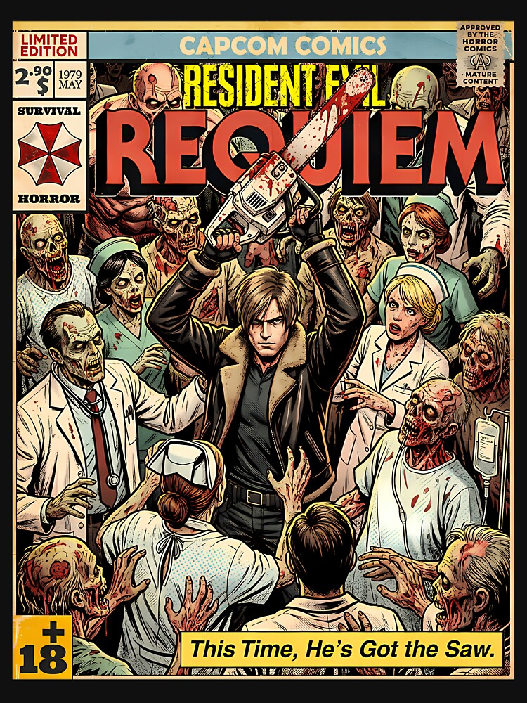 Resident Evil 9 Requiem Leon Vintage Comic Cover Art by WADSWORTHSTUDIO