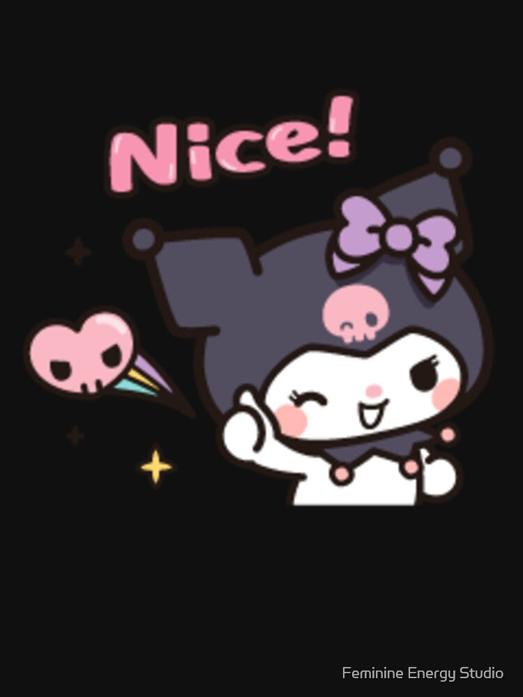 Cute Gothic Kawaii Devil Girl | Nice Quote Aesthetic Cartoon Design by Feminine Energy Studio