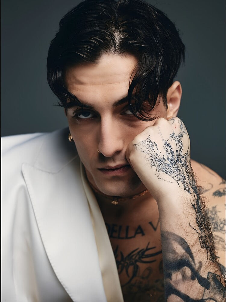 Damiano David – Bold Tattooed Portrait in Rock Aesthetic Style by zulenekbedf