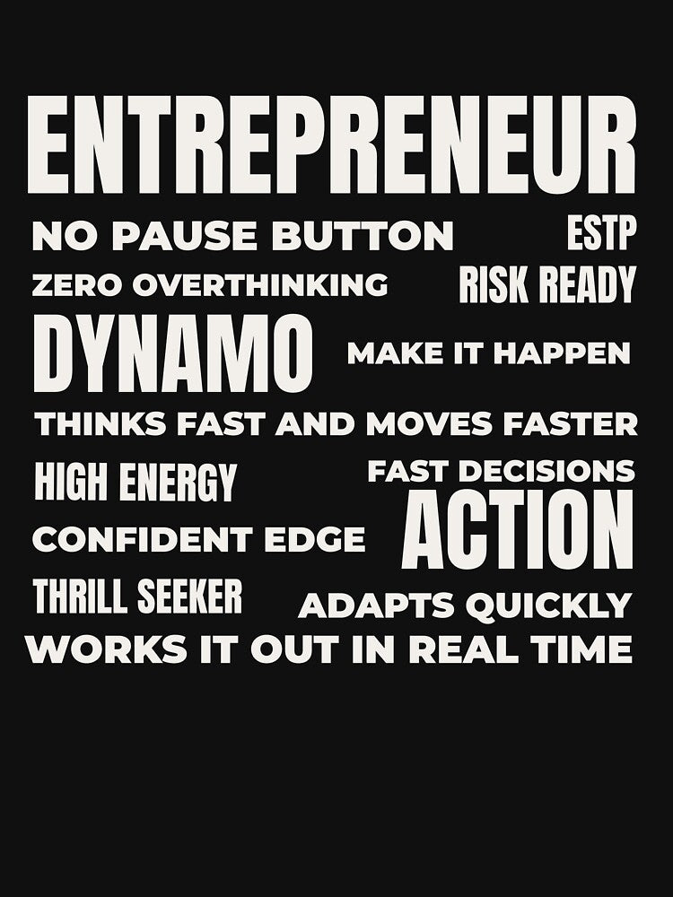 ESTP — THE ENTREPRENEUR TRAIT COLLAGE DESIGN | MBTI COLLAGE SERIES — ESTP PERSONALITY EDITION by WitLounge
