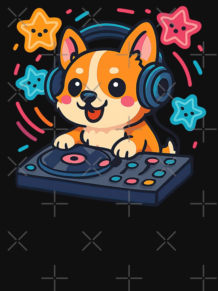 Cute Kawaii Corgi, DJ Corgi, Kawaii Corgi by graphic-genie