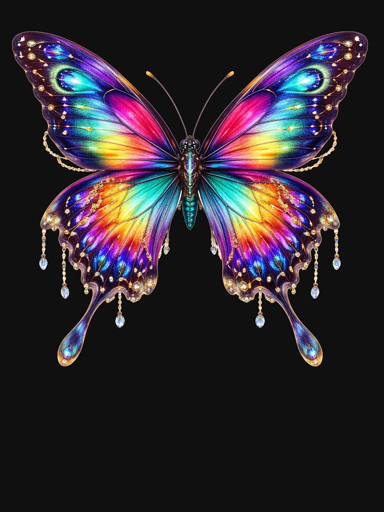 Celestial Rainbow Butterfly – Fantasy Jewel Wings Art Sticker by martin-i13