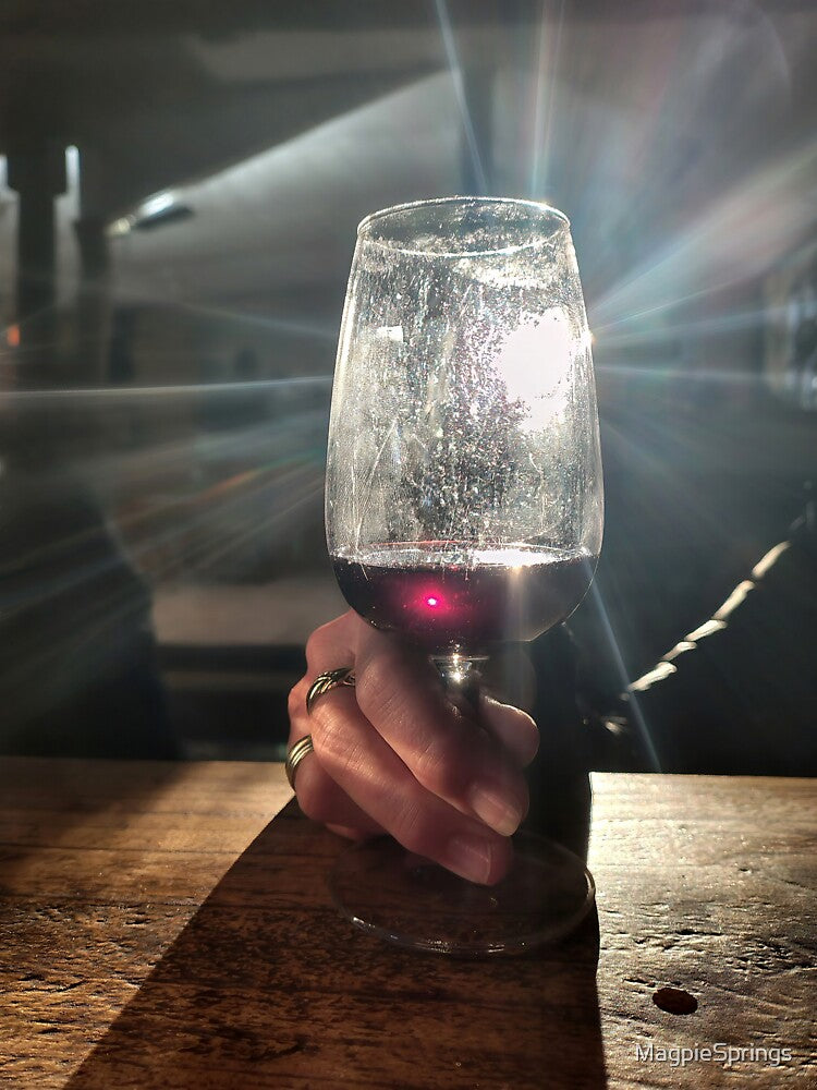 Red Wine Glass in Moody Light by MagpieSprings