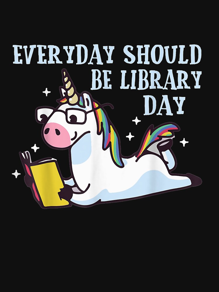Cute Unicorn Reading Book Librarian Lover Library 2019 Gift T Shirt by ShayDuffin