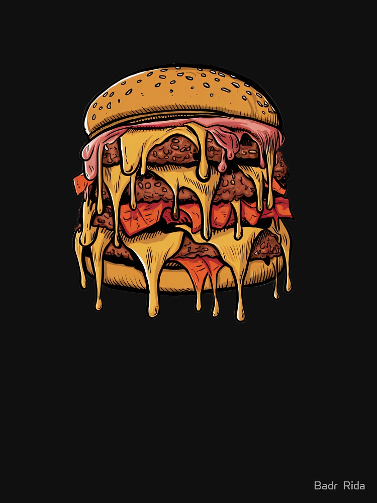 Giant Cheesy Burger Illustration - Delicious and Juicy by Badr  Rida