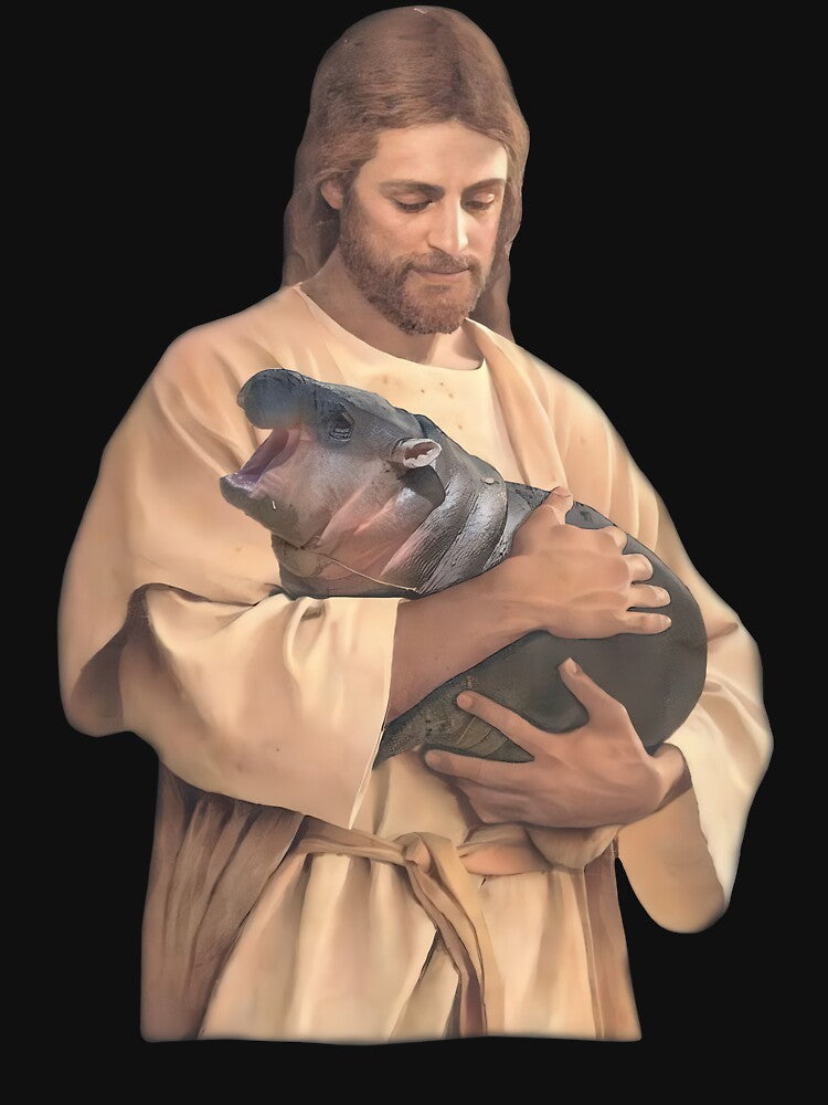 Jesus Holding Moo Deng by amelia5zebq2