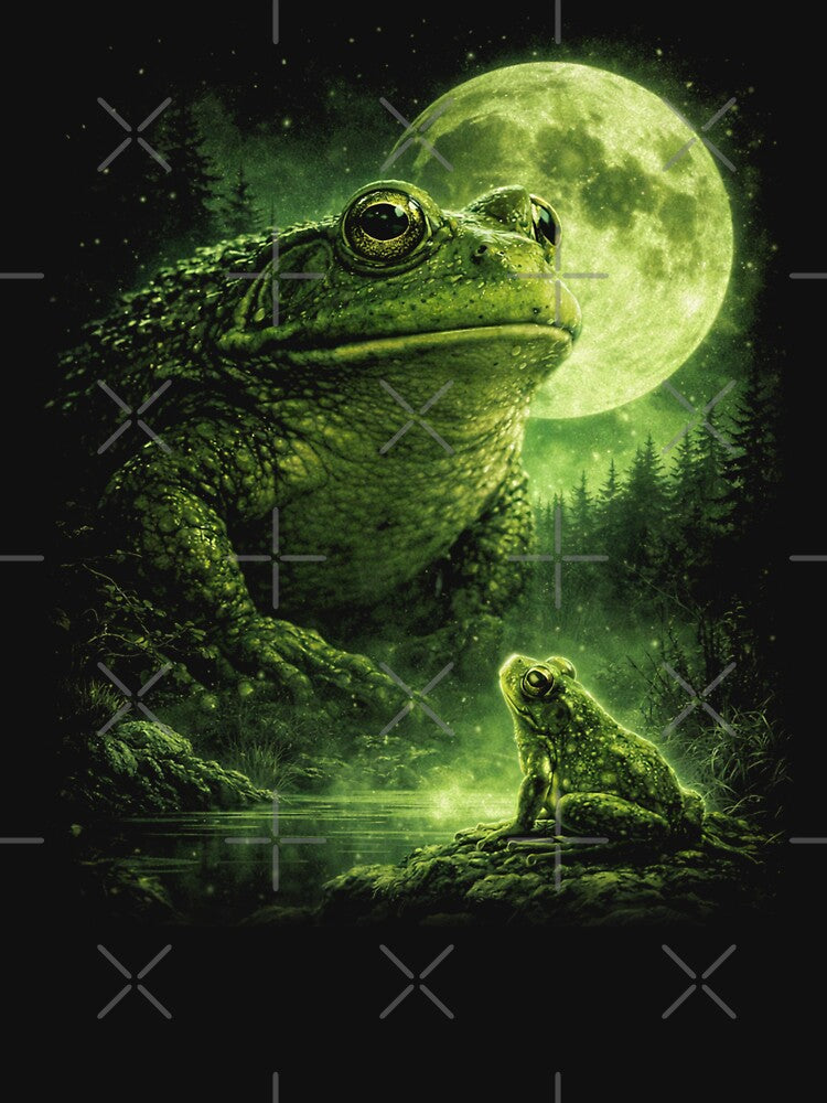 Frog Howling to The Moon Vintage 90s Retro Frog Graphic by will freed18