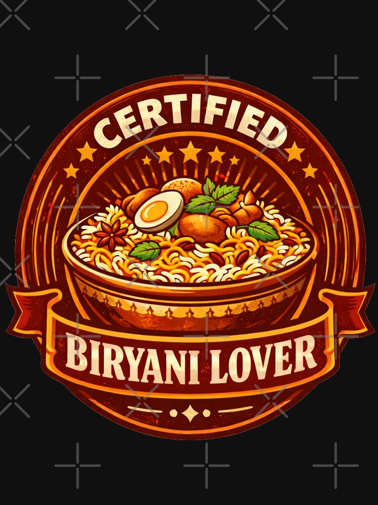 Certified Biryani Lover | Vintage Badge Indian Food Design | Funny Biryani Lover Gift Idea by Globalcitytees