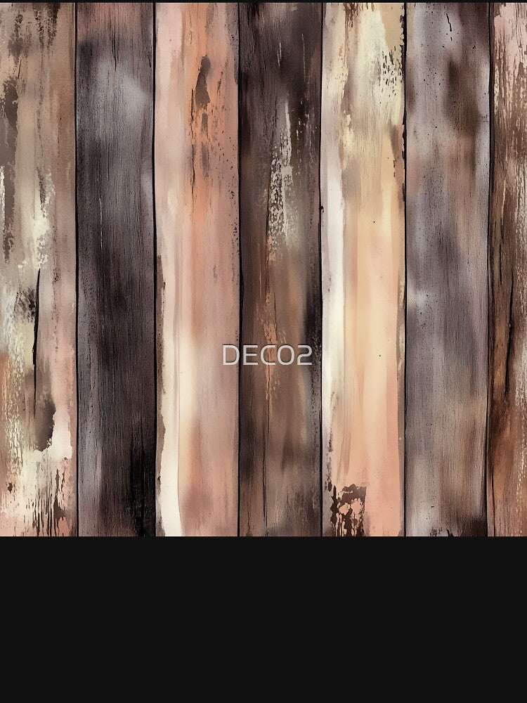 Boho Summer Vintage Wood Watercolor Style Digital Art by DEC02