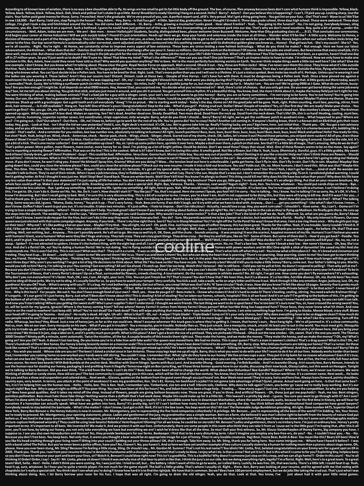 Bee Movie Script -White Script by cooline