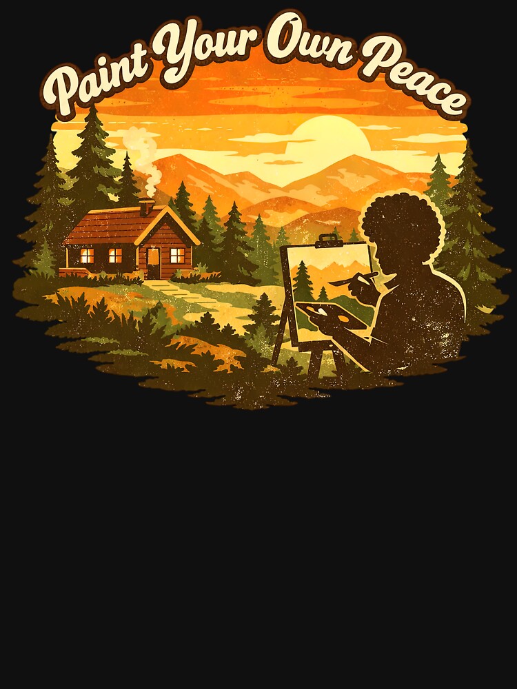 Bob Ross Paint Your Own Peace Retro by Retr0Tshirts