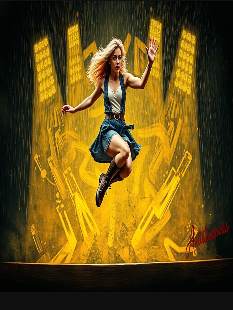 Amy Taylor Explosive Punk Jump Golden Lights by Artisticanvas