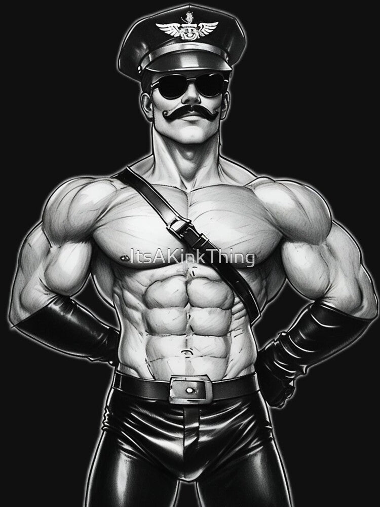 Gay Leather Uniform Daddy Tom of Finland Tribute Berlin German Pride Graphic Design by ItsAKinkThing