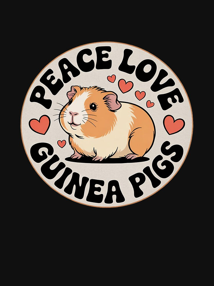 Peace Love Guinea Pigs, Present for Guinea Pig Lover by joyouartArt