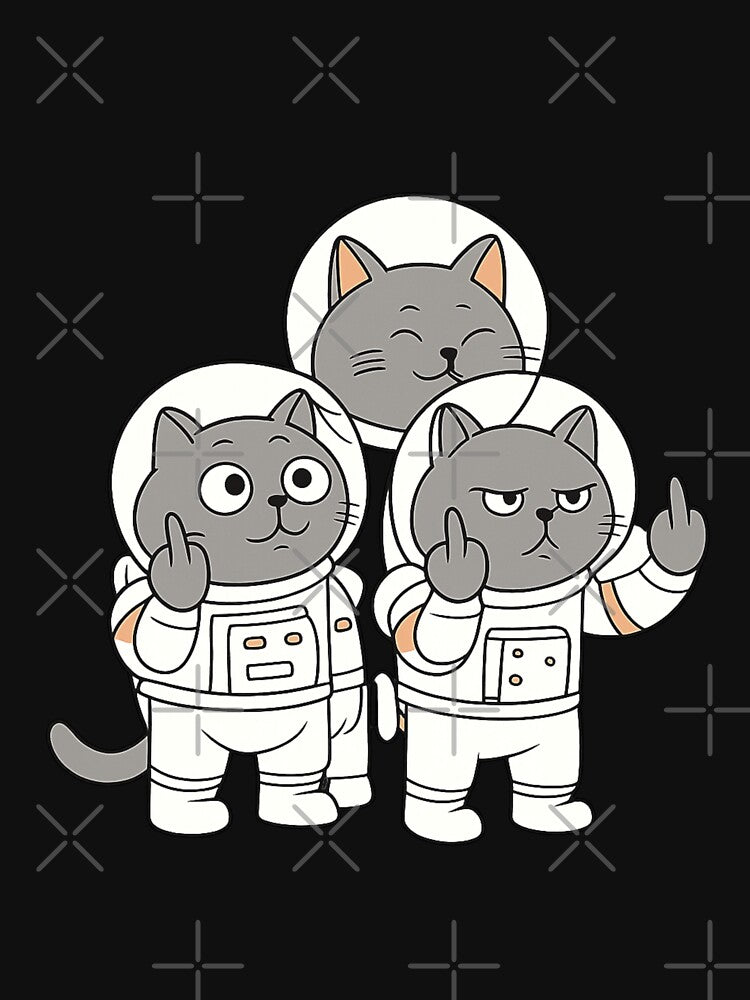 Astronaut Cat Cat Flipping Middle Finger by jimbo7664