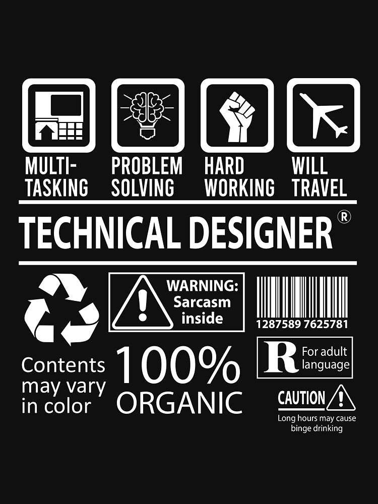 Technical Designer T Shirt - MultiTasking Certified Job Gift Item Tee by oslandefren