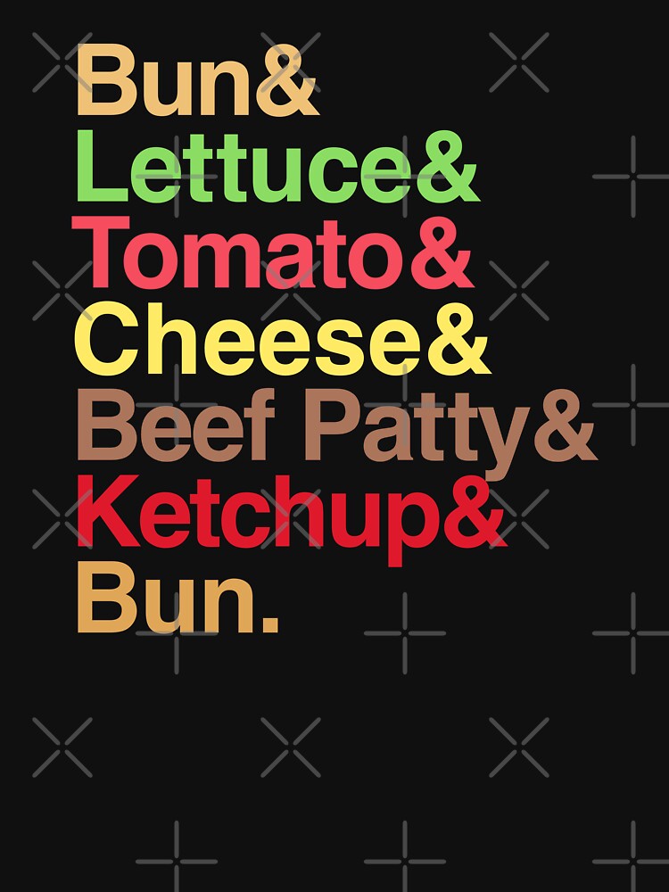 Burger Stack Funny Food Typography Humor by EthosWear