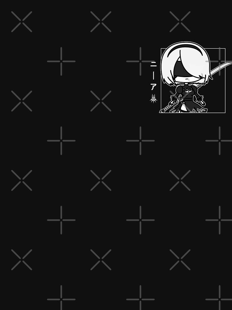 2B Chibi Nier blindfold japanese writing by nekunee