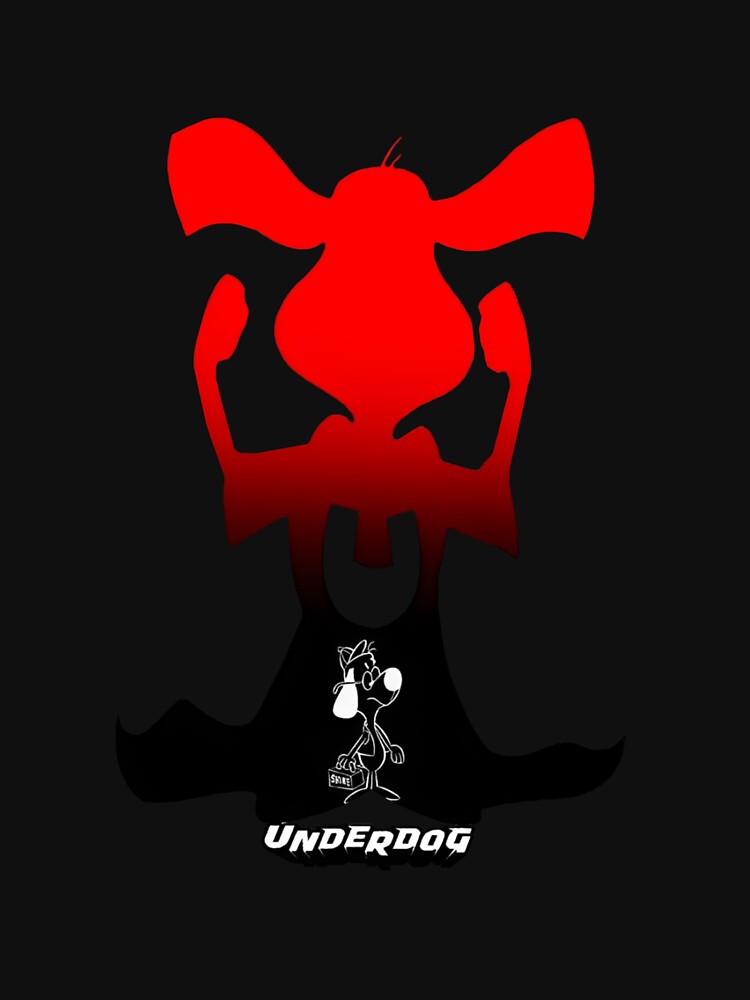 Underdog Cartoon Superhero Red Silhouette Minimalist by Moonpaw-Whimsy