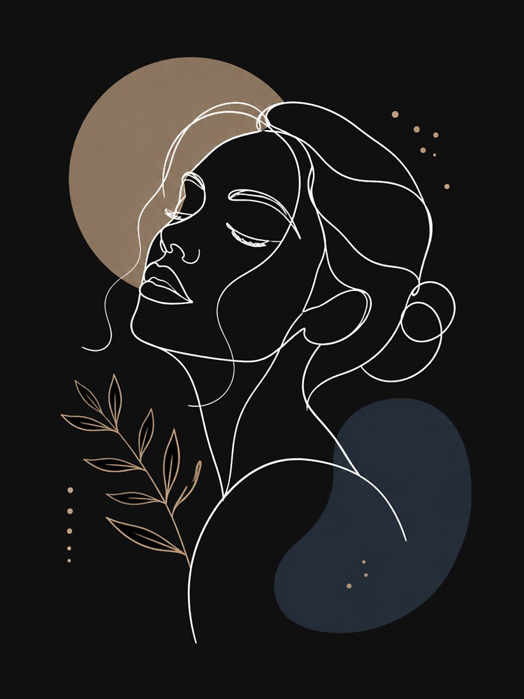 Minimalist Aesthetic Line Art Portrait by JalwaWear